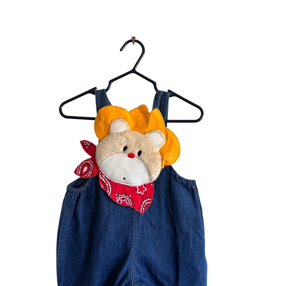 Cowboy Kid Denim Lion Overalls‎ Baby Romper Costume 0 6 Months